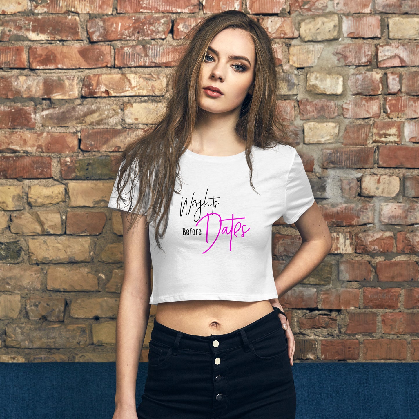 Weights Before Dates Women’s Crop Tee