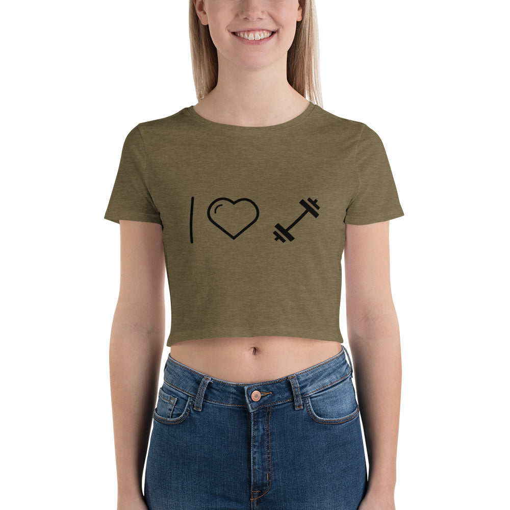 I Heart Dumbbells Women’s Crop Tee