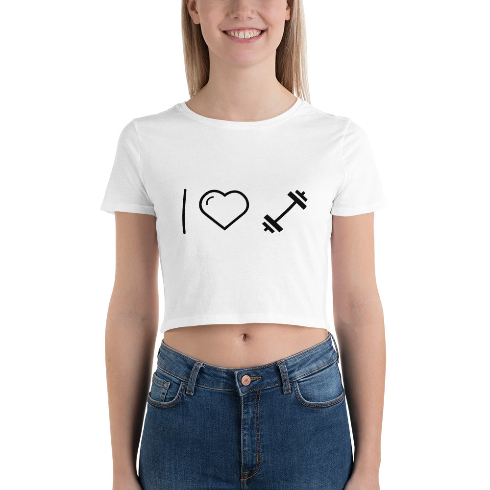 I Heart Dumbbells Women’s Crop Tee